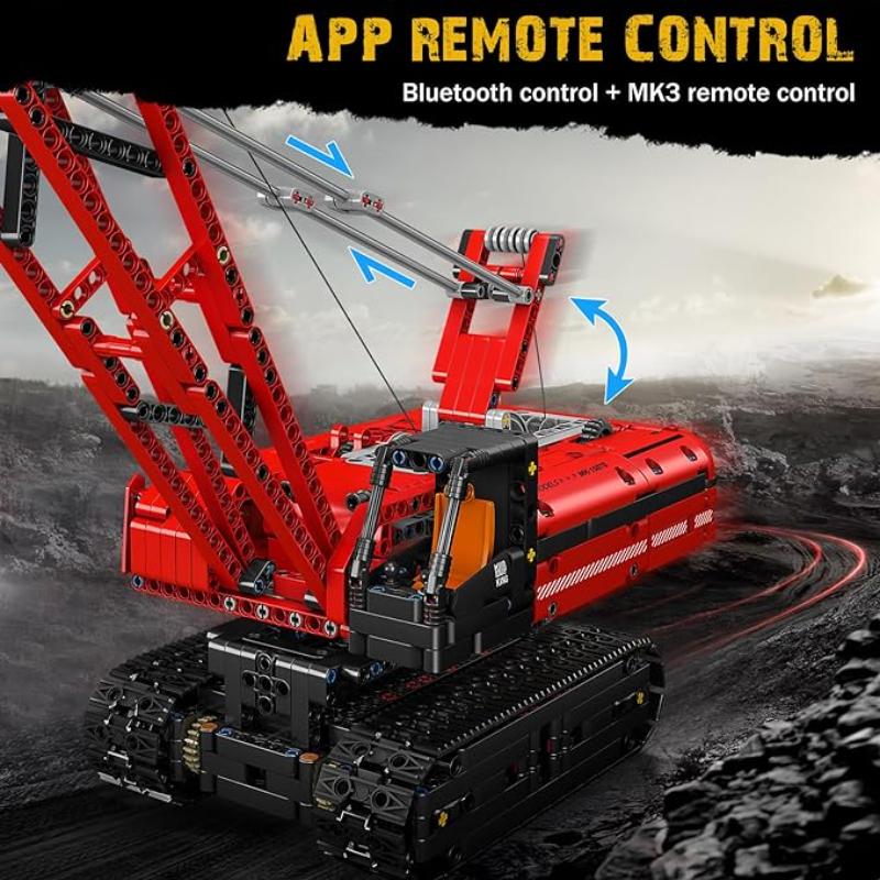 MOULD KING 15069 и 15070 MK, строительные наборы для гусеничного крана, строительные блоки, модель строительной техники с мотором, подарочная игрушка для детей от 8 лет (1292+ штук)