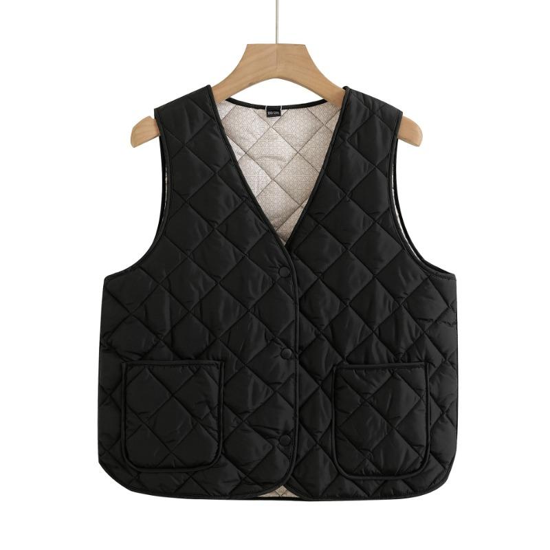 Down Cotton Vest Women's Inner Wear Autumn and Winter New Slim-fit Bottom Inner Wear Vest Medium Thin Warm Vest Vest