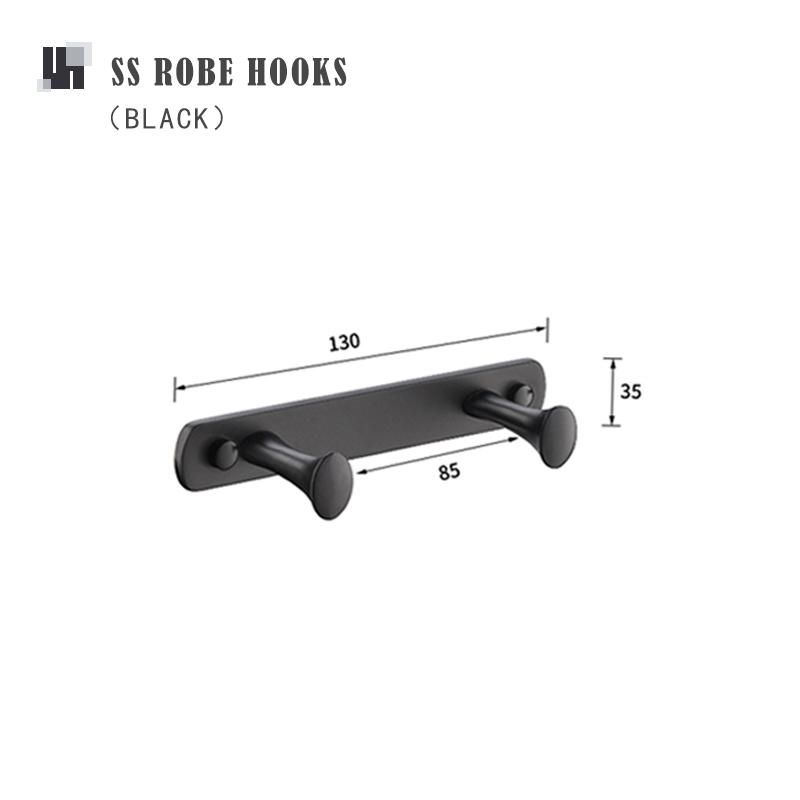 Матовый черный крючок для халата, крючок для полотенец в ванной, крючок для одежды на задней двери гостиной, крючок для ключей из нержавеющей стали, крючки для хранения кухонных полотенец