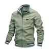 White Plus-size Men's Zippered Jacket Seasonal High-quality Business Leisure Outdoor Sports Jacket Golf Jacket