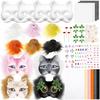 DIY Therian Masque Kit Blank Cat Fox Masque with Felt Fabric Sheet Faux Fur