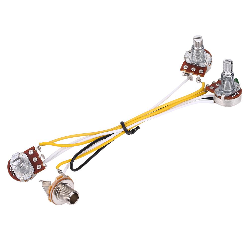 2 громкости 1 тон 1 джек 500K потенциометры 3-позиционный переключатель жгут проводов для JB электрогитары бас