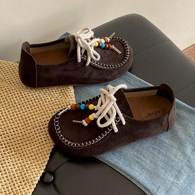 Модные женские туфли из коровьей кожи в деревенском стиле ретро для прогулок на свежем воздухе, мягкие туфли на плоской подошве, полевые туфли фермеров, вся натуральная кожа