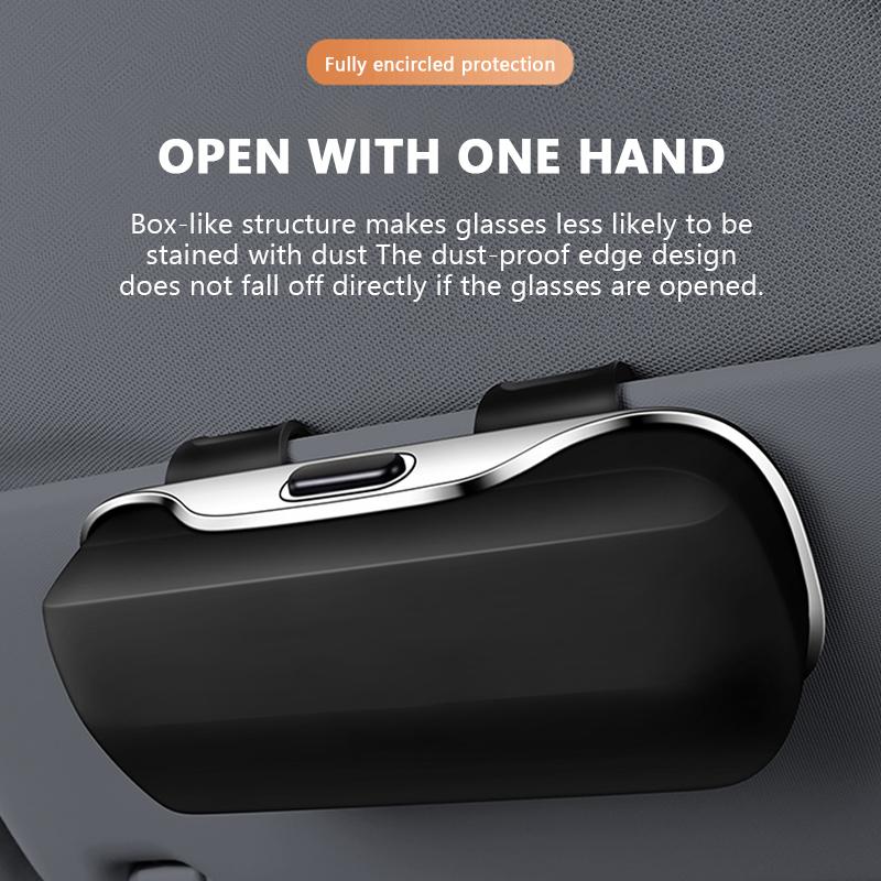 SEAMETAL Автомобильный бокс для очков Портативный нажимной переключатель Держатель для солнцезащитных очков Футляр для очков для вождения Автомобильный козырек от солнца Коробка для хранения линз