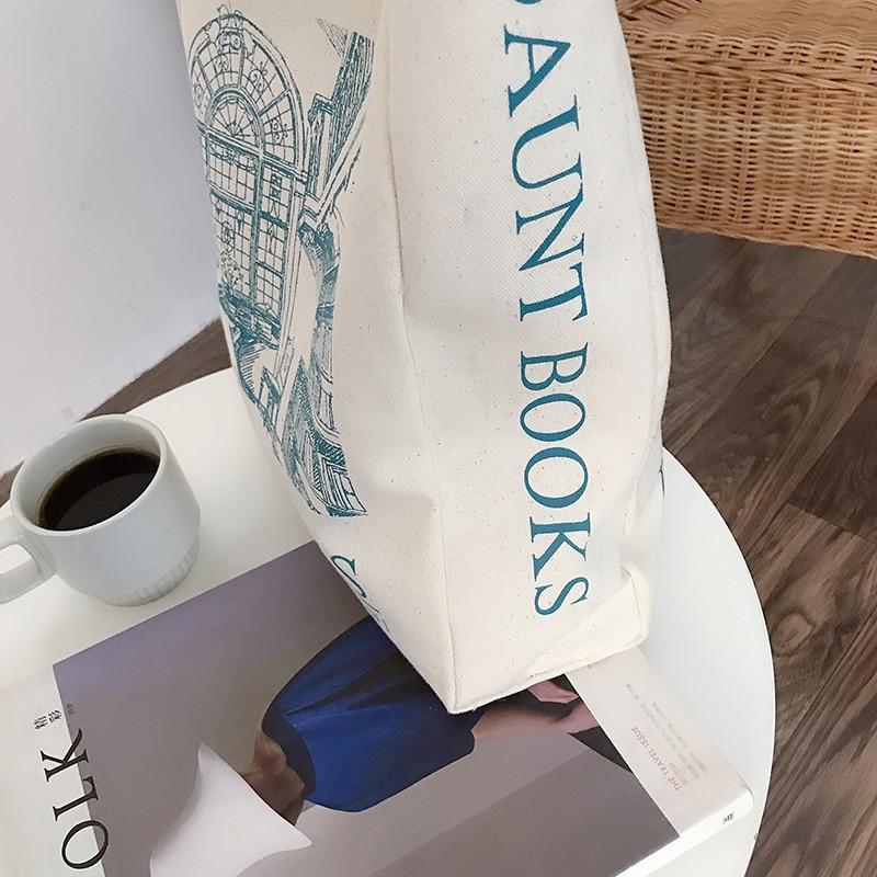 Женская парусиновая сумка через плечо London Daunt Books, ежедневные сумки для покупок, студенческая книжная сумка, сумки из хлопчатобумажной ткани, большая сумка для девочек