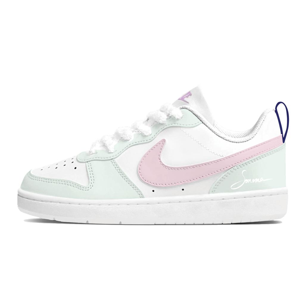 Nike Court Borough All Season Milk Cyan Low top Skateboard Shoes Women's Green Pink FV8120-141(Team1121-)