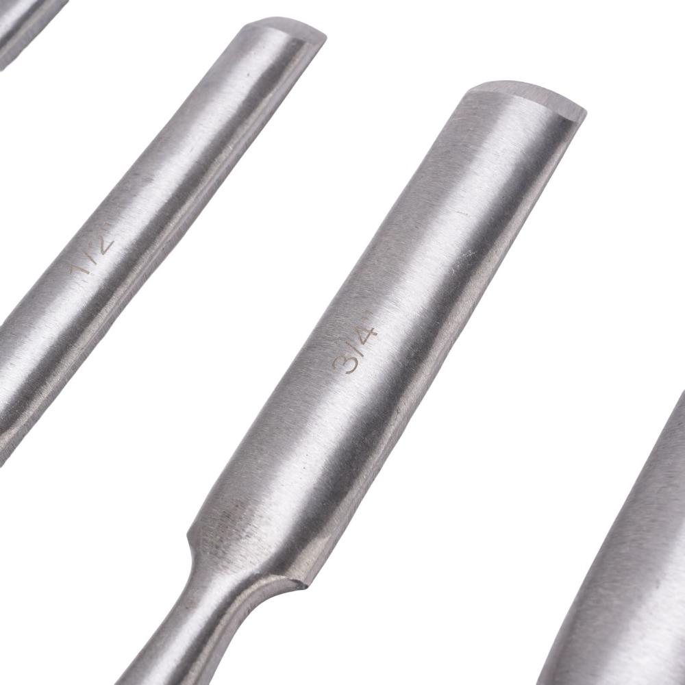 4 Pcs Wooden Handle Woodworking Gouge Tools Carbon steel Firmer Gouge Chisel Camp