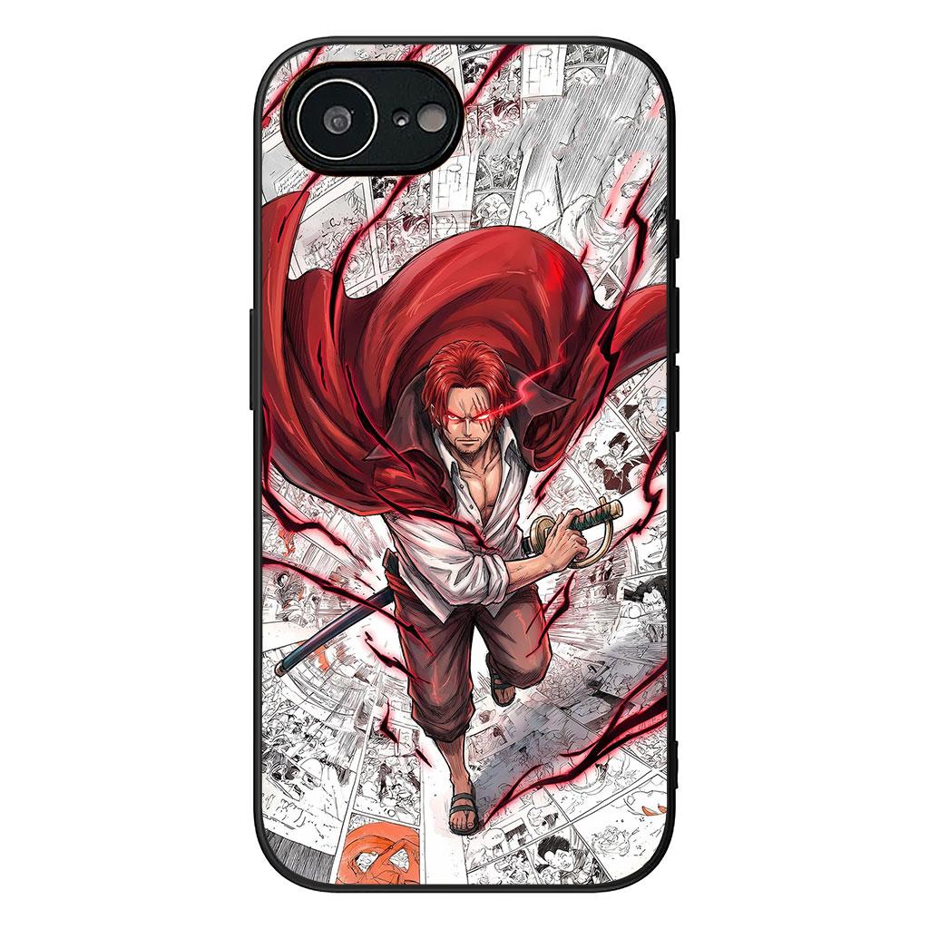 for Motorola Moto G04 G13 G14 G22 G23 G20 G32 G34 G35 G64 G82 G84 G53 G60 G72 E14 E15 E13 Case Red Hair Luffy One Piece Shanks