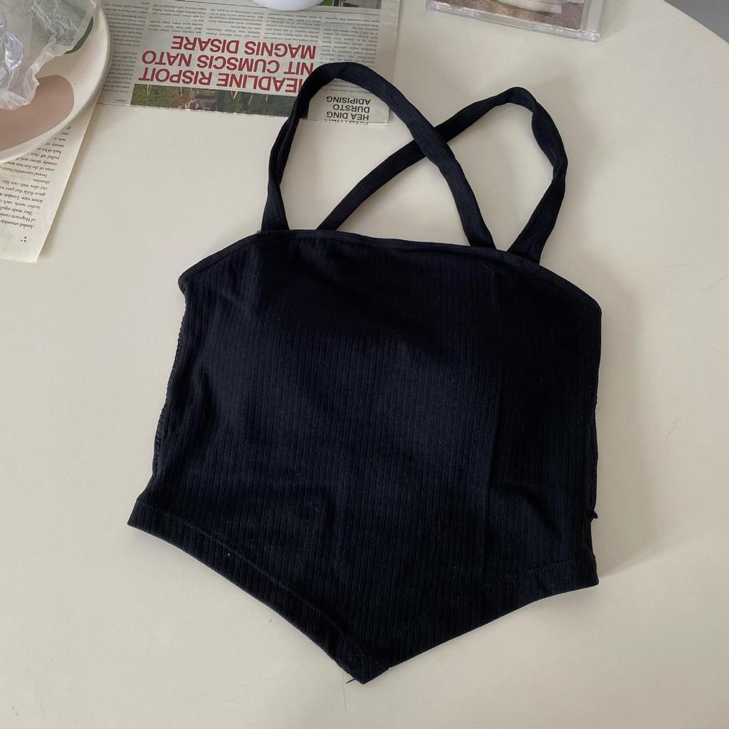 Новый дизайн Sense Niche Outside Wearing Unique Chic Spice Girl с безрукавным крестом Beautiful Back Halter Vest для женщин