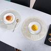 Round Heat Resistant Placemat Ginkgo Leaf Design Gold Silver Table Protection Mat Anti-Scalding Insulated Plate Mat for Home Dining Wedding Kitchen