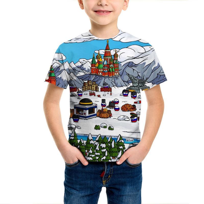 Футболка для мальчиков с 3D-принтом, цветным дымчатым пламенем, модным трендом, короткими рукавами, летние футболки для мальчиков