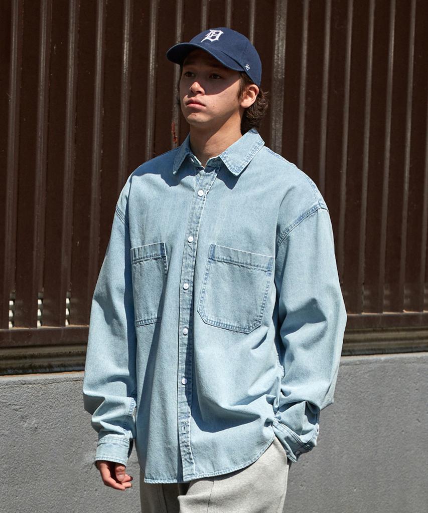 MINIMALPROJECT Oversized Washed Denim Shirt Mls219 / 2 Colors