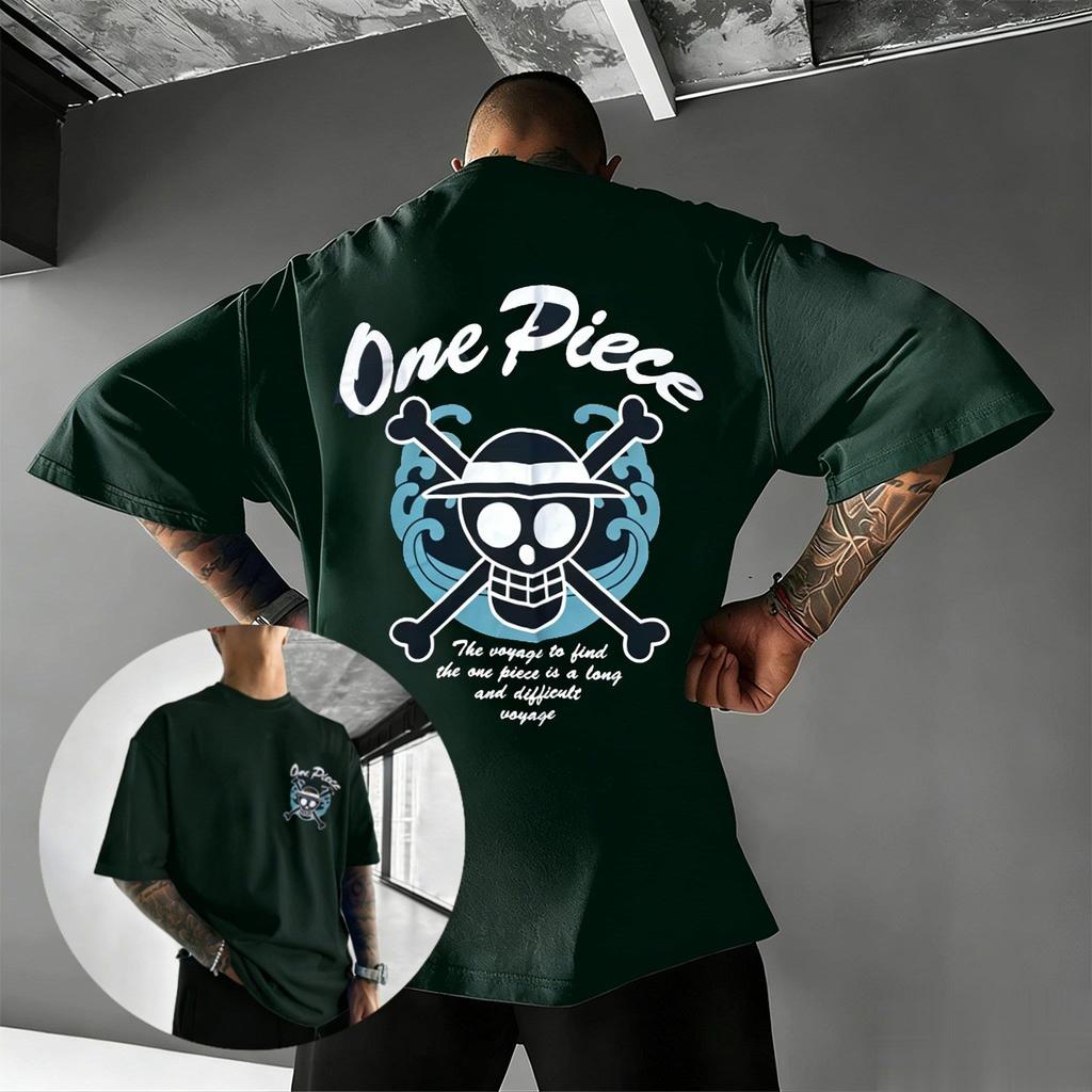 Аниме One Piece Графическая футболка Мужская Женская 2026 Лето Хлопок Короткий рукав Футболка Уличная одежда Повседневный топ Пиратский Череп Соломенная шляпа Луффи