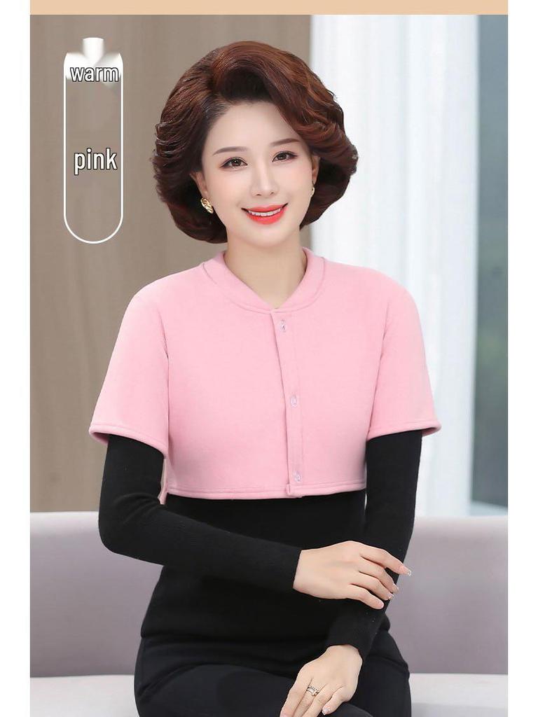 Бархатный кардиган для беременных: Защита плеч и талии, Короткий рукав, Теплая пижама для осени и зимы