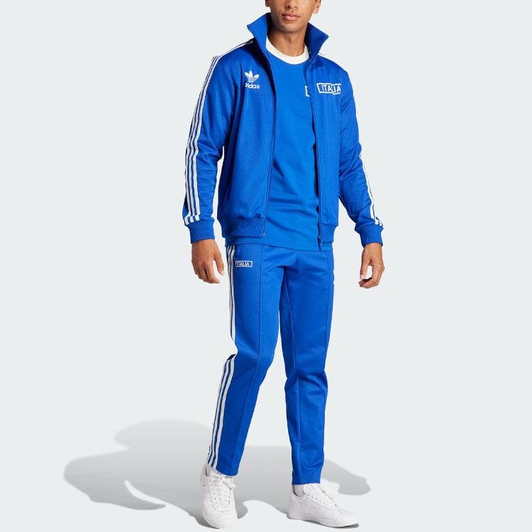 adidas Оригинал FIGC Италия Беккенбауэр OG Спортивная куртка на молнии Мужская Королевский синий IU2122
