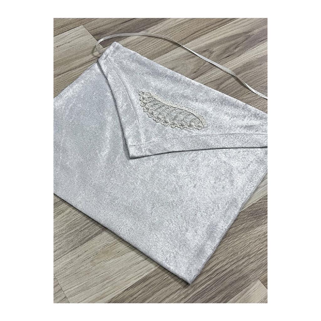 6 Piece Velvet French Laced Dowry Box Boxed Prayer Rug Set Bride Groom Set