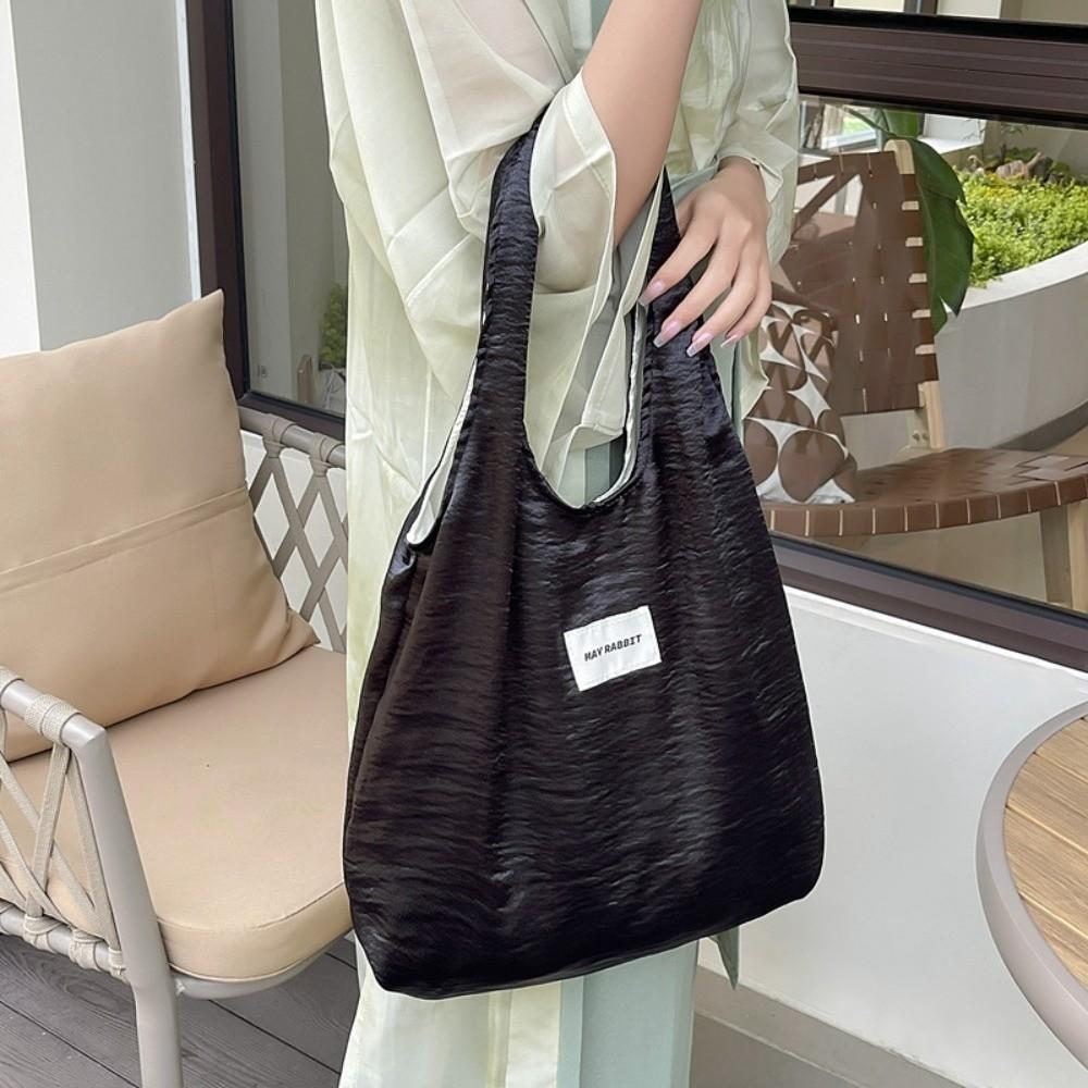Luxury Simple Shoulder Bag Elegant Underarm Shopping Bag Fashion Design Satin Silk Tote Bag Casual