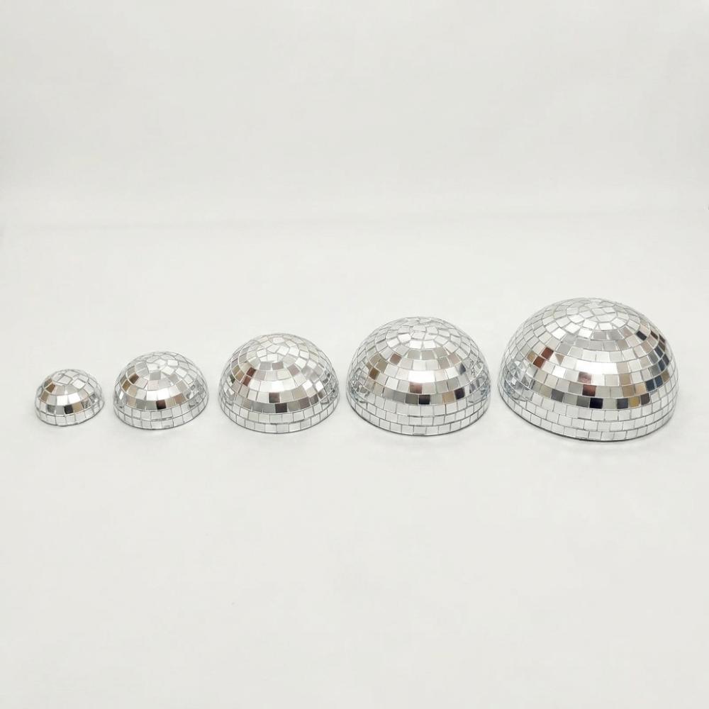5Pcs Semicircle Mirror Disco Ball Wall Art Metallic Reflective Ball Ornament Party Background Decor
