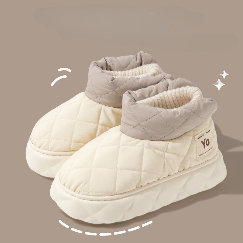 Женские зимние ботинки Толстая подошва Нескользящая Мягкая подошва Теплые Домашние Плюшевые Снежные Ботинки Новые Водонепроницаемые Короткие Меховые Ботильоны Уличный Отдых