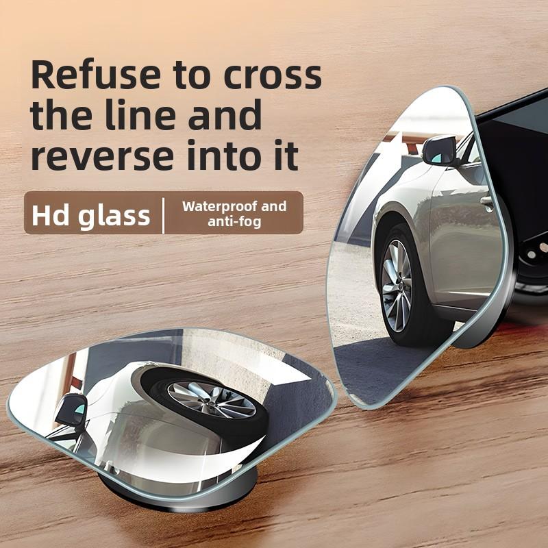 Frameless Rearview Mirror Fan-shaped Glass Reversing Small Round Mirror 360 Degree Ultra-high-definition Auxiliary Reflector Car Blind Spot Mirror