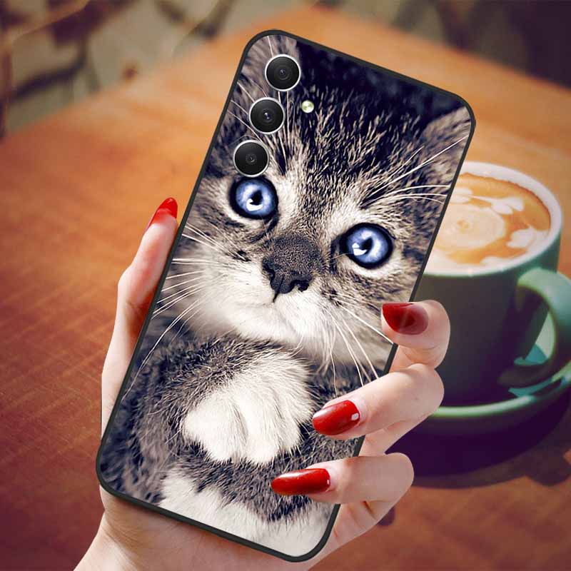 Чехол для Samsung Galaxy A55 5G Черный ТПУ Силикон Красивый Узор Чехлы для Телефона для Galaxy A55 Ударопрочный Мягкий Чехол A 55 6.6''