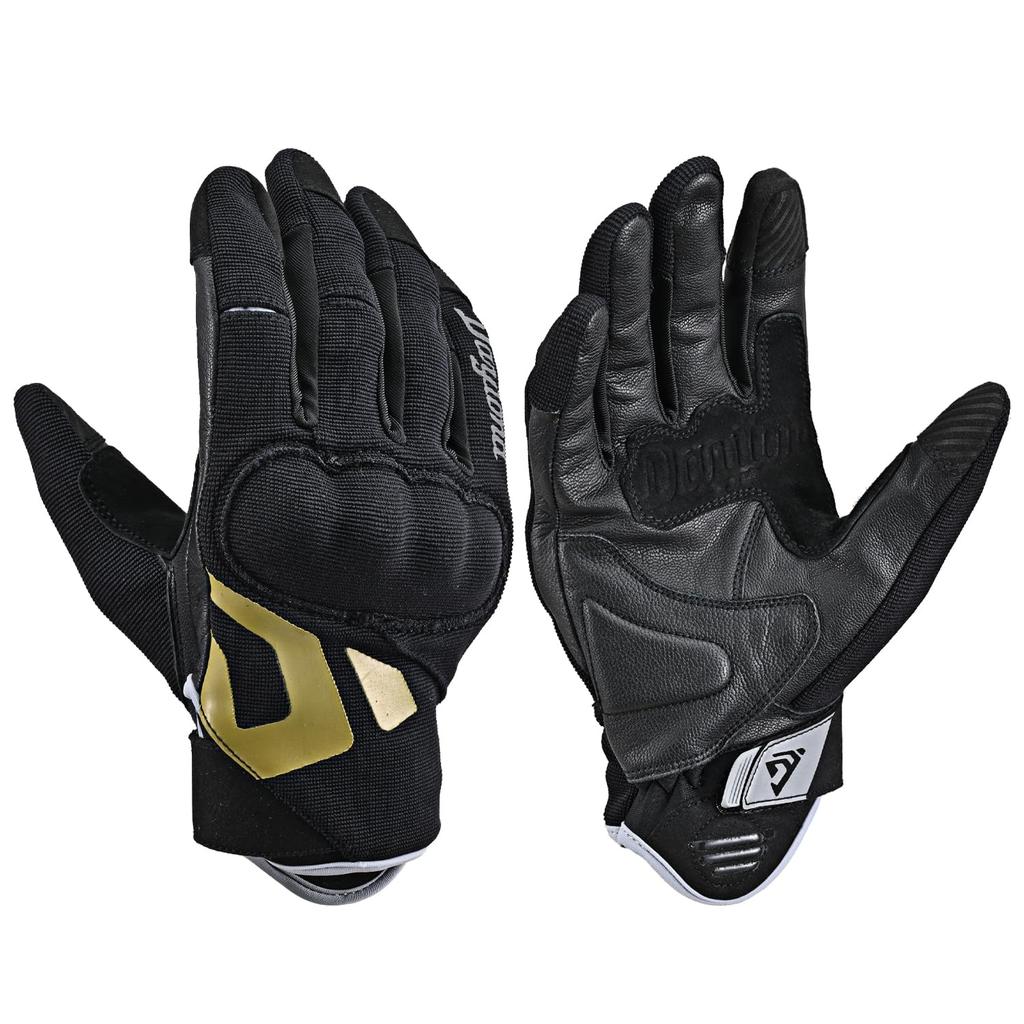 Летние мотоперчатки Daytona Black Bronze с сеткой и жесткими костяшками, с сеткой и кожей, для смартфона, размер 64594 DG-030, (Козья кожа)