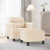 VidaXL Armchair with Footrest Beige 60 Cm Microfibre Fabric, Sofa, Armchair, TV Armchair, Single Sofa, Sofa, Sofa 3201230