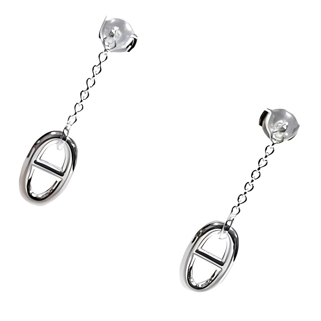 HERMES 925 Sterling Silver Earrings Women's Silver H108618Bv00