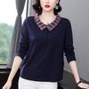 Women's 4XL Long-sleeved T-shirt Fashion Trend Spring and Autumn Top Loose Lapel Top Large Size Women's Base Shirt