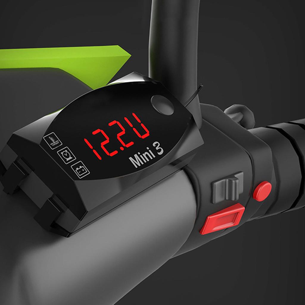 12 В мотоциклетный прибор, светодиодный цифровой дисплей, электронные часы, термометр, вольтметр, IP67, водонепроницаемый