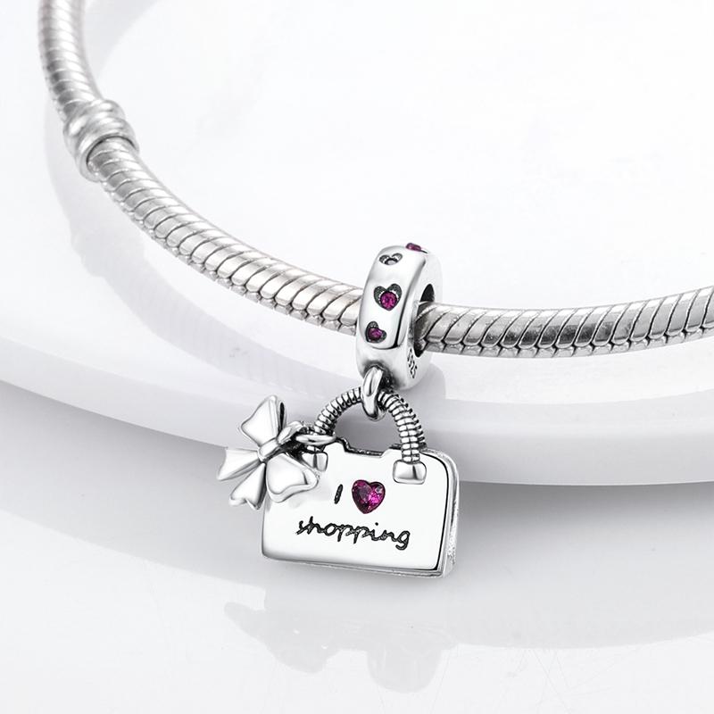 Fit Original 925 Silver Charms Beads Sparkling Butterfly Dog Owl Pendant For Women Bracelet Jewelry Gifts