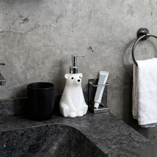 Диспенсер для мыла Ручной дозатор для мыла для посуды Бутылка Дизайн белого медведя Праздничный диспенсер для мыла для рук Украшение кухонной столешницы