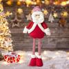 Christmas Decoration Doll Plush Gift Cute Long Retractable Legs Xmas Decor Sculpture for