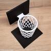 3D Printed Basketball Hoop Pen Holder, Desktop Stationery Organizer with Black Base & White Mesh, Space-Saving Office Desk Decor