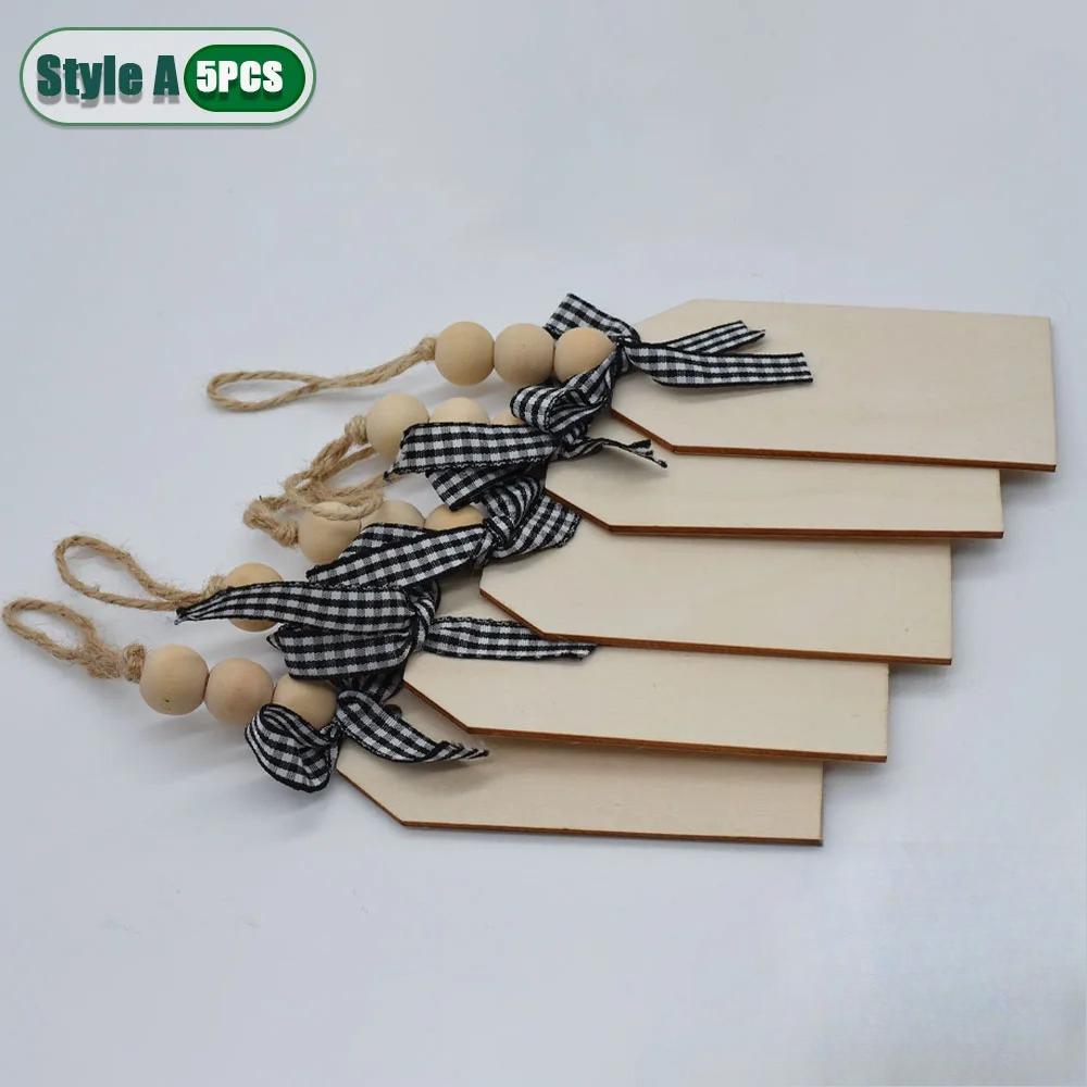 Rectangle Wood Crafts DIY Blank Hanging Wooden Tag Ornaments with Ropes for Wedding Birthday Christmas Party Decoration Home DIY