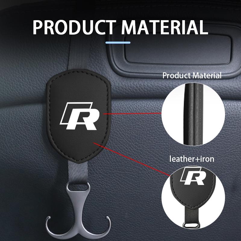 T30Emblems For Volkswagen VW Car Back Rest Fixed Hook Handbag Hat Clothes Hanging Hooks Mk6 CC B5 B6 B7 Golf 4 5 6 7 Scirocco Sagit