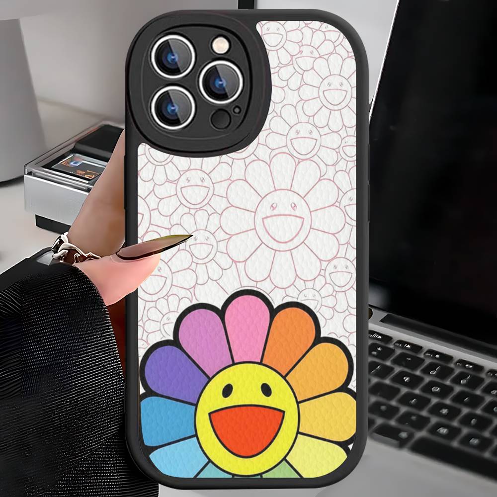 Японские Художники M-murakami T-takash Искусство Красочный Для iPhone 16 15 14 13 12 11 Pro Max Plus Ударопрочный Кожаный Мягкий Чехол для Телефона