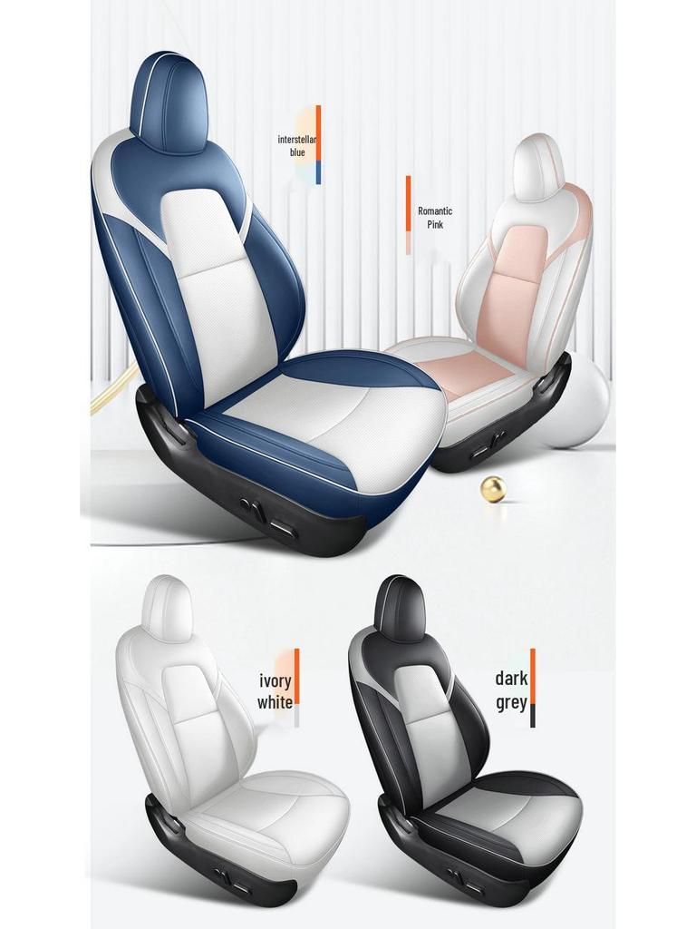 Индивидуальный кожаный чехол на сиденье для Tesla Model 3 2019-2022 годов - Полное покрытие, Индивидуальный крой