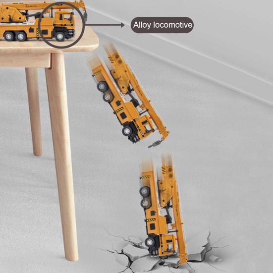 Детский инженерный грузовик-кран игрушка со световыми и звуковыми эффектами, гибким длинным выдвижным рычагом, имитацией подъемного крана, модель грузовика