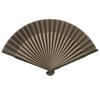 Folding Pure Bamboo Set of Two Fan for Women [KYOETSU] [Kyoetsu] Fan, Silk, Plain, Two-tone Black, (fan, Bag) (15)