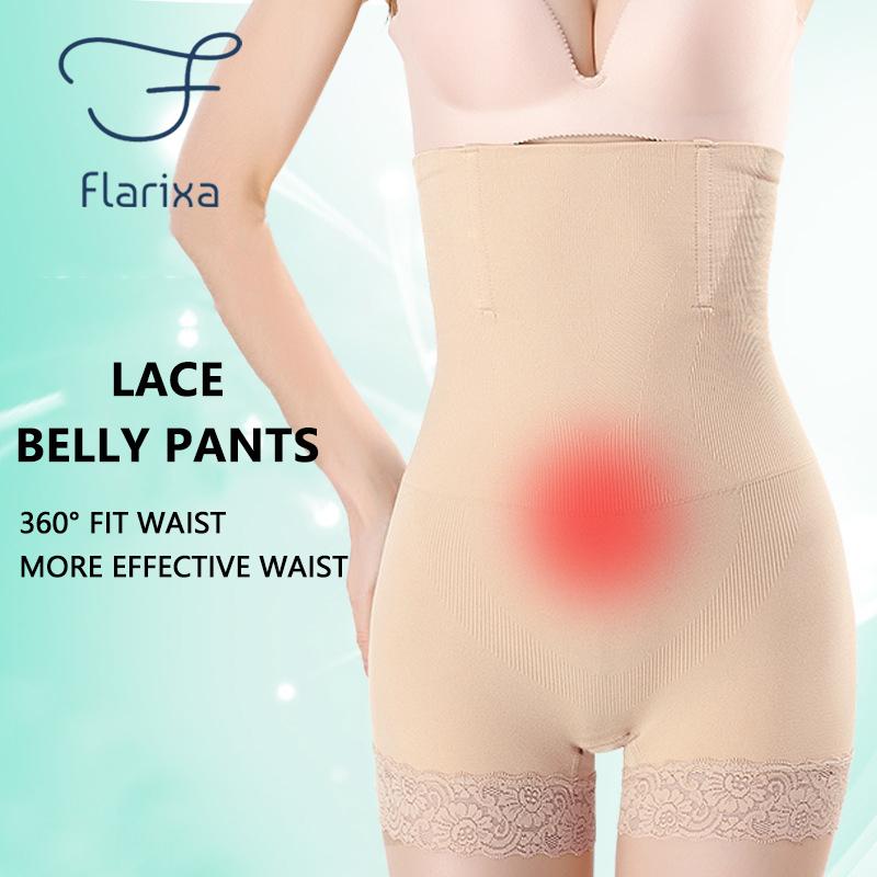 Flarixa Кружевной тренажер для талии с высокой талией, бесшовный корректирующий костюм, формирователь живота, большие размеры, дышащий женский тренажер для талии