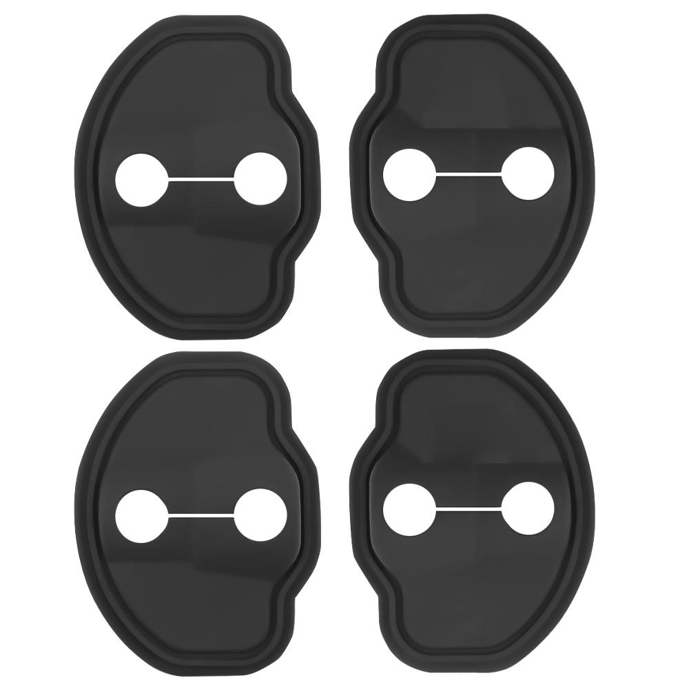 whalq7 2/4Pcs Silicone Car Door Lock Cover Protective Buckle Sticker For Tesla Model 3 Model S X Model Y Roadster SpaceX Cybertruck