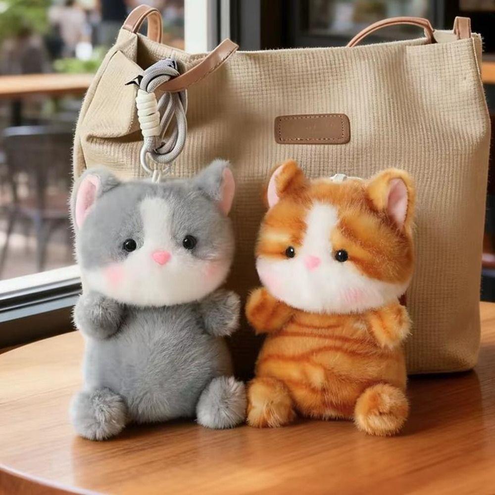 Soft Plush Cat Plush Keychain 15cm Kitten Pendant Mini Cat Stuffed Keychain Bag Pendant