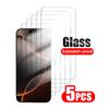 5Pcs Tempered Glass For iPhone 16 15 14 Pro Max Plus Screen Protector For iPhone16+ 16Plus 16Pro 16ProMax Protective Glass Film