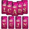Чехол с надписью «King Crown Letter», красный, розовый, золотой, с бриллиантами для Samsung Galaxy S23 S22 S21 S20 Fe Ultra S10 S9 S8 Plus Note 20ultra 10plus