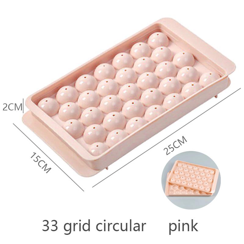 1/4PCS DIY Ice Hockey Puck Mold With Lid PP Mold 33 Grid Circular 18 Grid Diamond Shaped Ice Box Ice Tray Cold Drink Homemade
