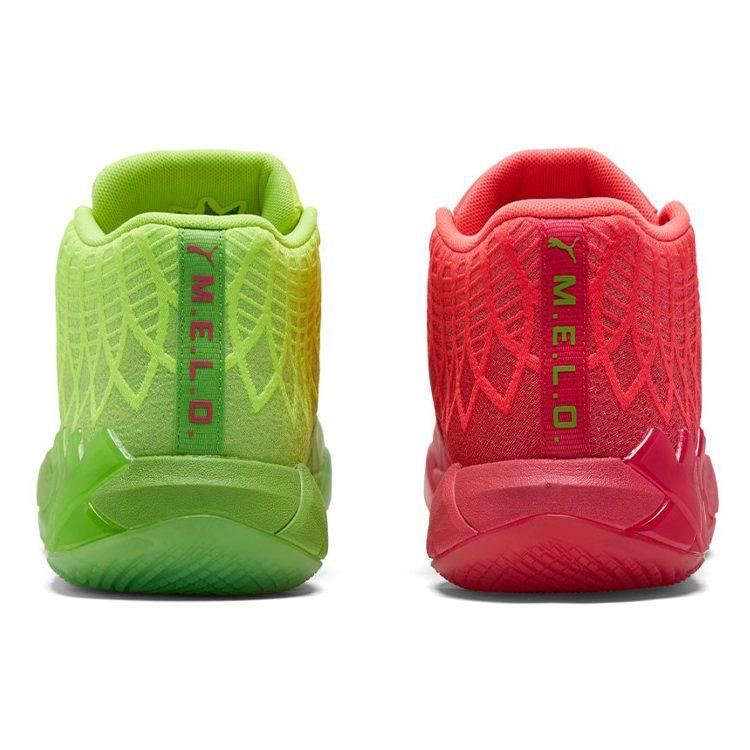 Puma X Rick And Morty MB.01 LaMelo Ball 1 Средневысокие Баскетбольные кроссовки Унисекс Красный Зеленый Несочетающиеся 376682-01