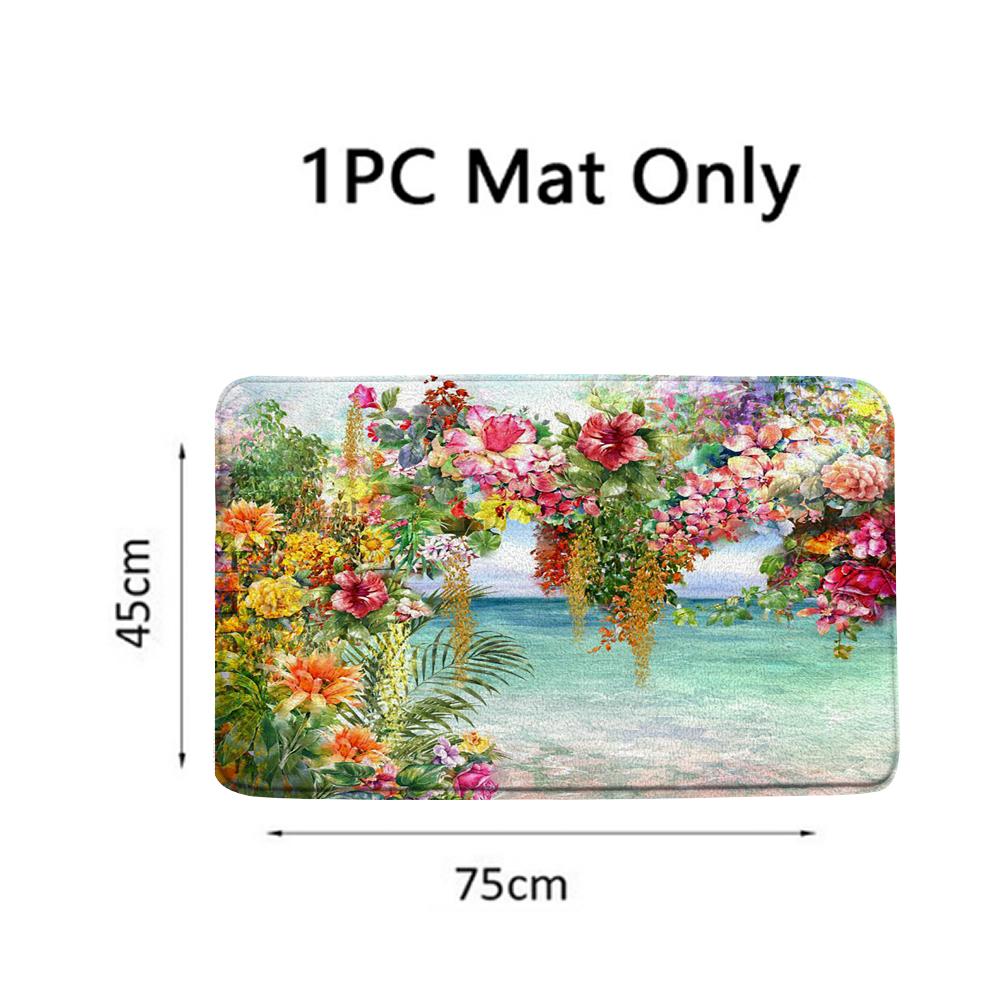 Набор шторки для душа с принтом бабочек, красных роз и цветов, противоскользящие коврики, крышка для унитаза, коврик для ванной, шторы для ванной комнаты, украшение