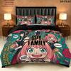 Spy Family Pattern Bedding Quilt Set Quilt Cover Pillowcase Home Birthday Gift(1 * duvet cover + 2 * pillowcase, without core)