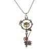 Retro Steampunk Gears Key Pendant Necklace Unisex Creative Long Chain Jewelry